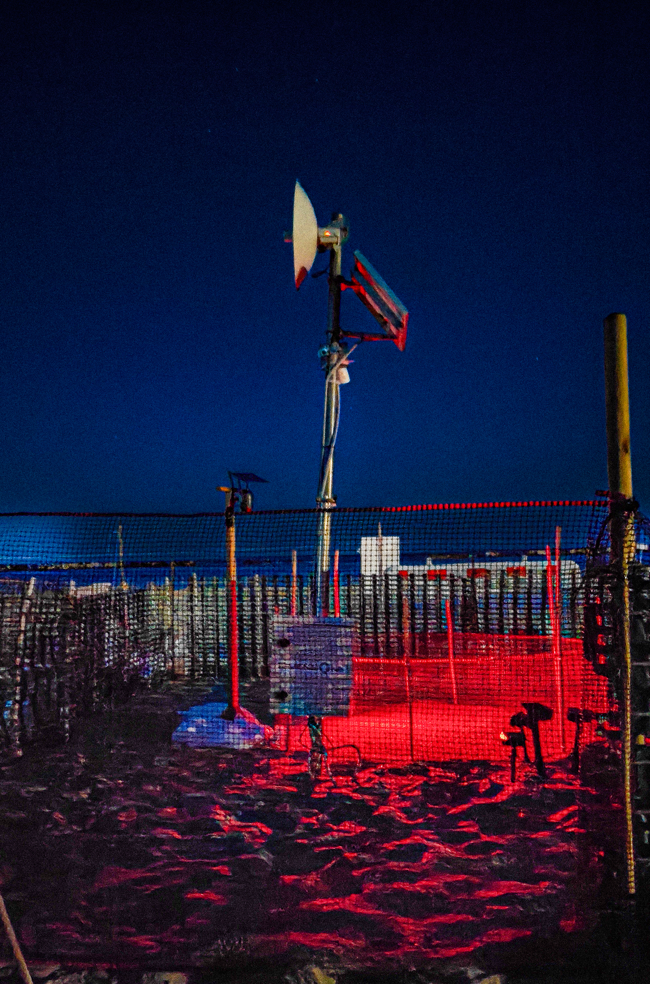 Night guard with red lights